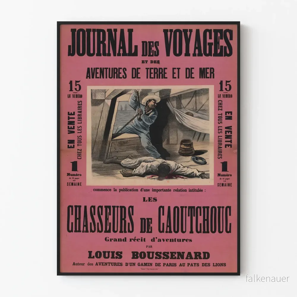 Vintageposter Journal des Voyages - Gummijägarna