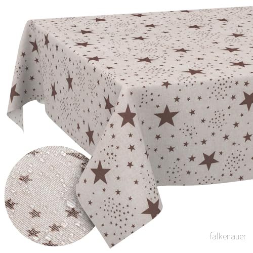 bordsduk av tyg tvättbar bordslinne bomull polyester stjärnor 100 x 140 cm inom /utomhus 4059064872081