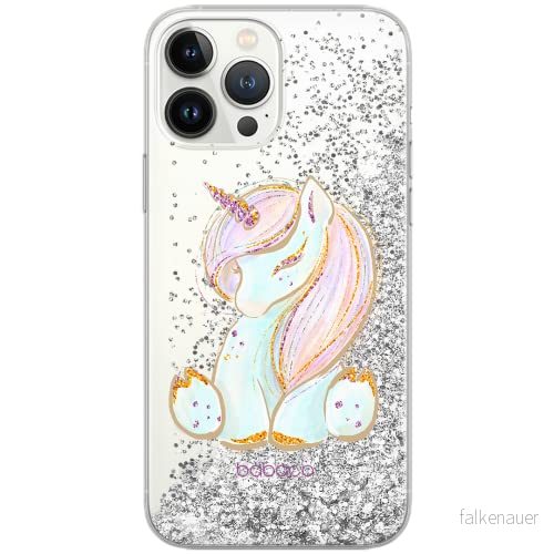 ERT GROUP mobiltelefonfodral för Apple Iphone 12 PRO MAX originalt och officiellt licensierat Babaco mönster Unicorn 002 Vit anpassad till formen på mobiltelefonen, med glitter overflow effekt 5903040383629