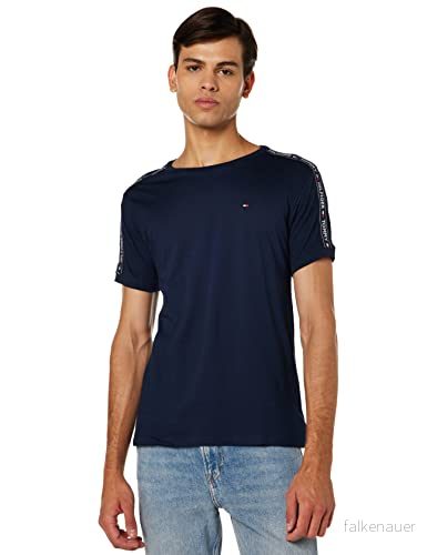 Tommy Hilfiger mäns 'Repeat Logo' Lounge T shirt, Blå (marinblå kavajer), M 8719257654097