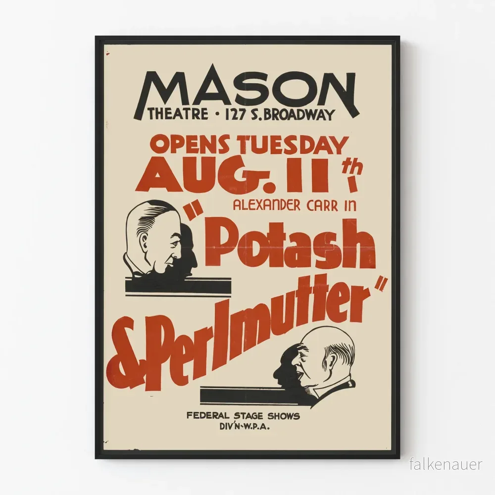 Vintageposter Potash & Perlmutter på Mason Theatre