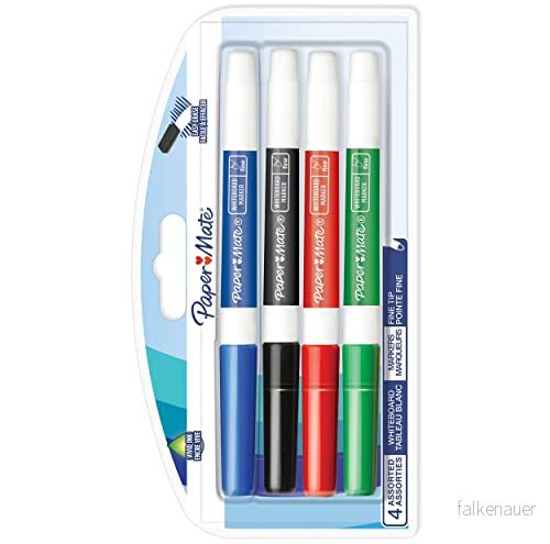 Paper Mate Low Odour Whiteboardpennor Fin spets Sorterade bläckfärger 4 stycken 3026980710538