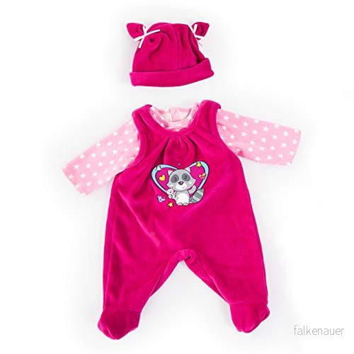 Bayer Design 84677AA dockkläder för babydocka, flera delar, dockor 42 46 cm, Tvättbjörn 4003336846775