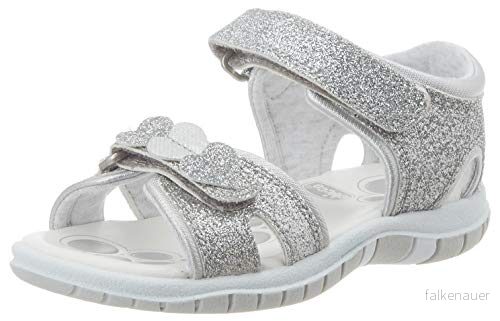 Chicco, Fedra sandal, Justerbara dubbla kardborreband sandaler Flickor, Silver, 24 8051182062456