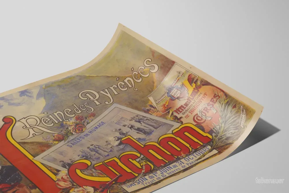 Vintageposter Luchon La Reine des Pyrénées Casino och Hästkapplöpningar - Bild 2