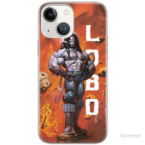 ERT GROUP mobiltelefonfodral för Iphone 13 originalt och officiellt licensierat DC mönster Lobo 003 Vit optimalt anpassad till formen på mobiltelefonen, fodral tillverkad av TPU plast 5903932922486