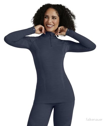 FALKE Dambaslager skjorta Wool Tech. Funktionellt material ull snabbtorkande varm 1 st, blå (Capitain 6751), M 4067112001864