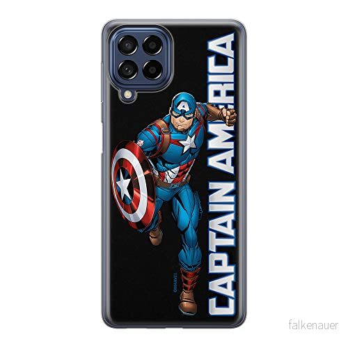 ERT GROUP mobiltelefonfodral för Samsung M53 5G originalt och officiellt licensierat Marvel mönster Captain America 030 optimalt anpassad till formen på mobiltelefonen, fodral tillverkad av TPU plast 5905511387167
