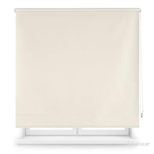 Blindecor Skräddarsydd ogenomskinlig rullgardin beige färg 85 x 230 cm (B H) Tygstorlek 82 225 Ogenomskinliga rullgardiner för fönster 8434363479401