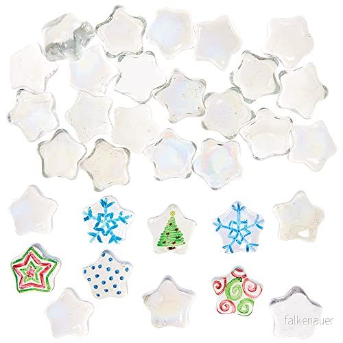 Baker Ross FX269 Star glasmålningsstenar 30 pack, heminredningspantverk för barn, glashantverkssats, måla din egen 5063067002214