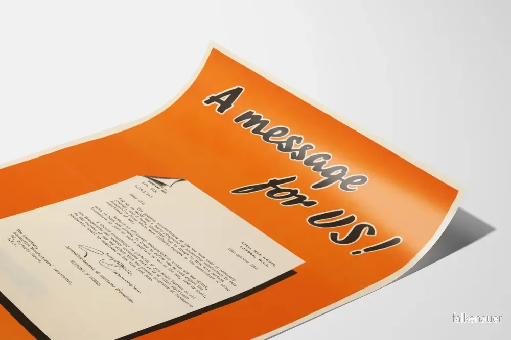 Vintageposter Ett meddelande till USA - Retro väggdekoration i orange färg - Bild 3