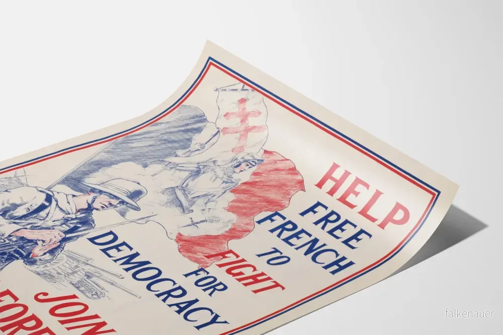 Vintageposter som stödjer Frankrike för demokratin - Bild 3
