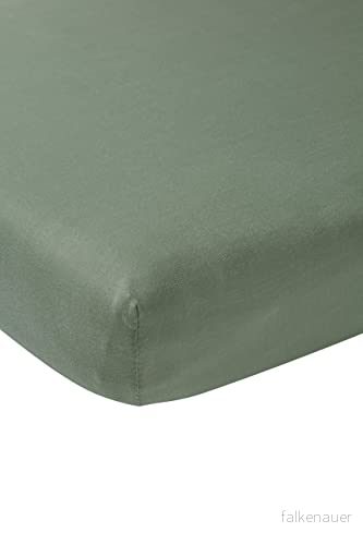 Meyco Baby Uni underlakan för madrass till lekhage (underlakan med mjuk jerseykvalitet,perfekt passform tack vare elastiskt band runt om, andas, mått: 75 x 95 cm), skogsgrön 4054703566321