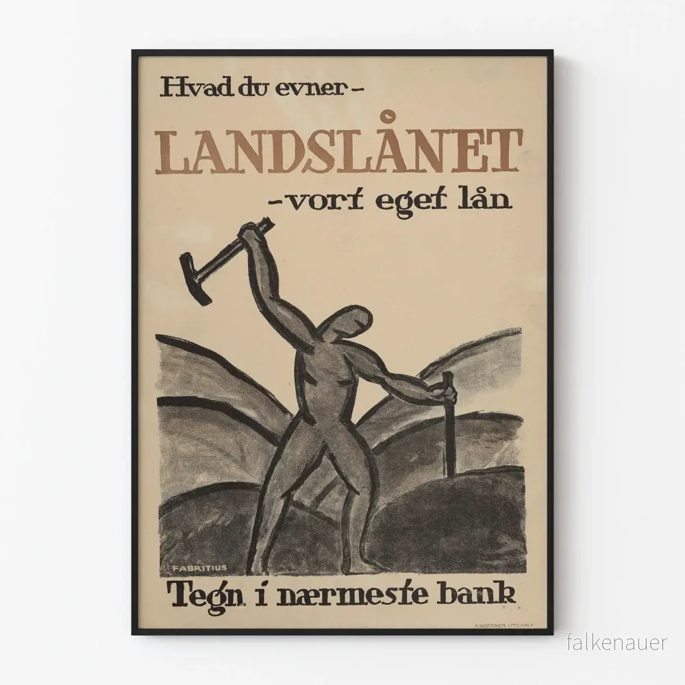 Vintage affisch av lantbruksarbete och kreditåtkomst