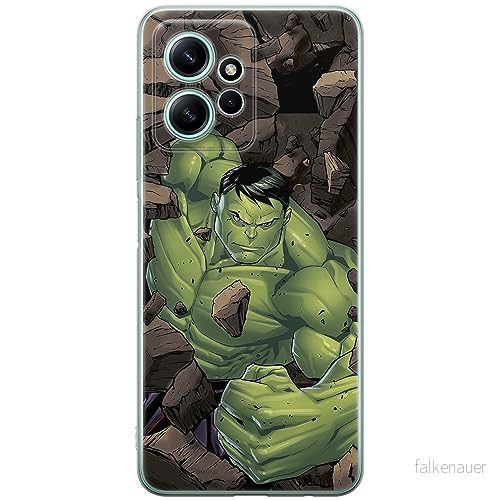 ERT GROUP mobiltelefonfodral för Xiaomi REDMI NOTE 12 4G originalt och officiellt licensierat Marvel mönster Hulk 005 optimalt anpassad till formen på mobiltelefonen, fodral tillverkad av TPU plast 5905511954215