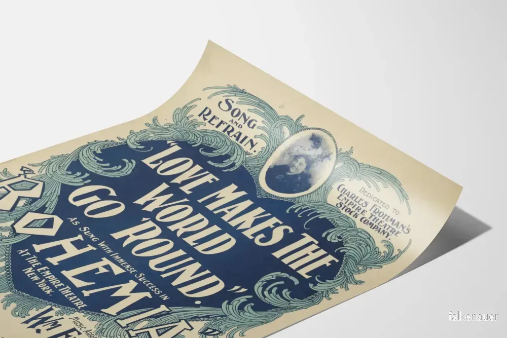Vintage musikkposter Love Makes The World Go 'Round - Retro väggdekoration - Bild 3