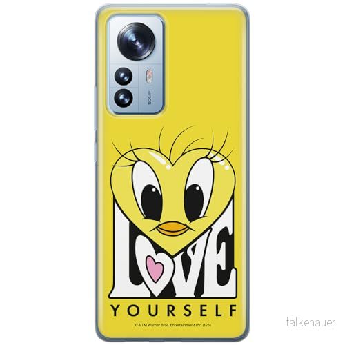 ERT GROUP mobiltelefonfodral för Xiaomi 12 PRO originalt och officiellt licensierat Looney Tunes mönster Tweety 015 optimalt anpassad till formen på mobiltelefonen, fodral tillverkad av TPU plast 5905795097806