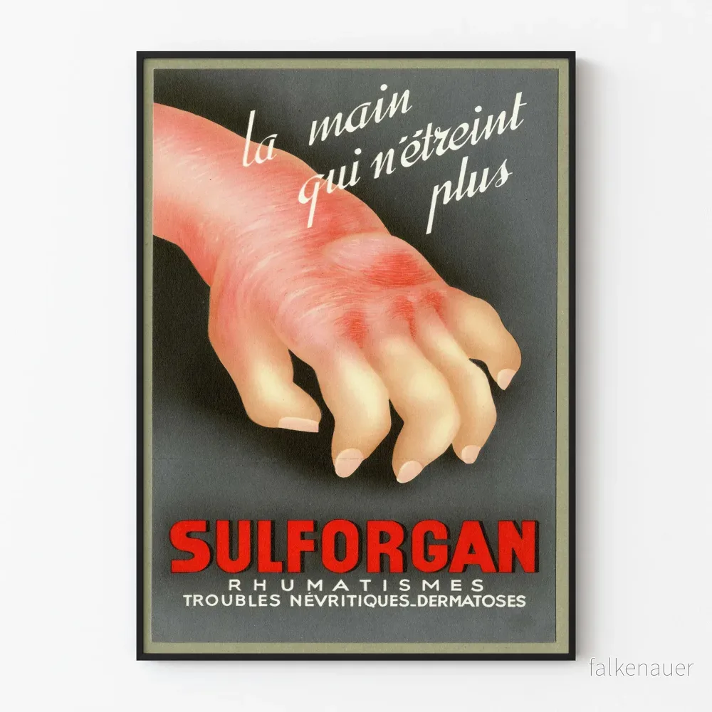 Vintageaffisch Sulforgan - Medicinsk Väggdekoration för Reumatism och Nerver