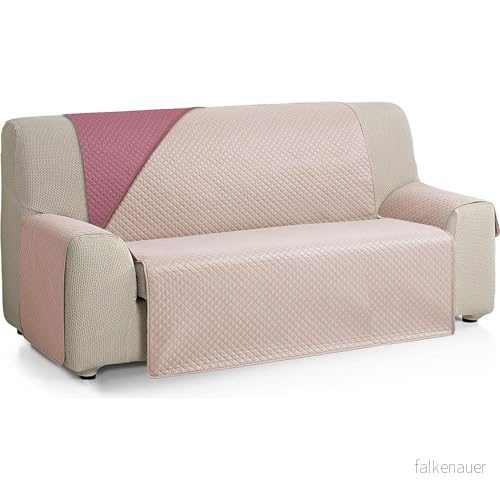 ECOMMERC3 Överdrag för 3-sits - Extra mjuk känsla sofföverdrag med aubergine/laxfärgad stoppning vändbart 8435767356169