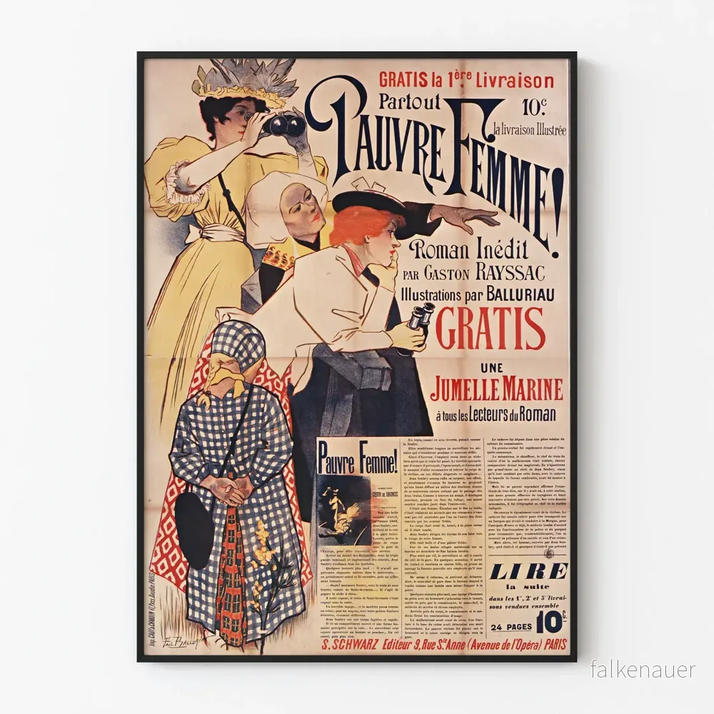 Vintageposter av fattig kvinna - Opublicerad roman av Gaston Rayssac