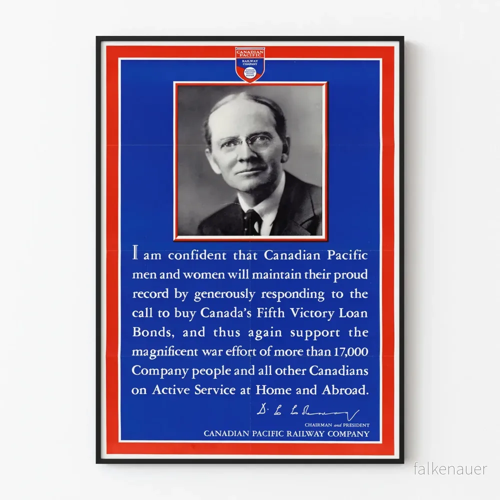 Vintageposter av Canadian Pacific Railway Company – Porträtt och historiskt meddelande