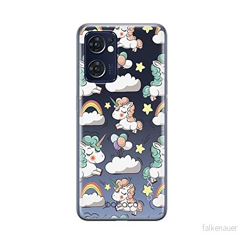 ERT GROUP mobiltelefonfodral för Oppo RENO 7 5G originalt och officiellt licensierat Babaco mönster Unicorn 001 optimalt anpassad till formen på mobiltelefonen, gedeeltelijk transparant 5905511308056