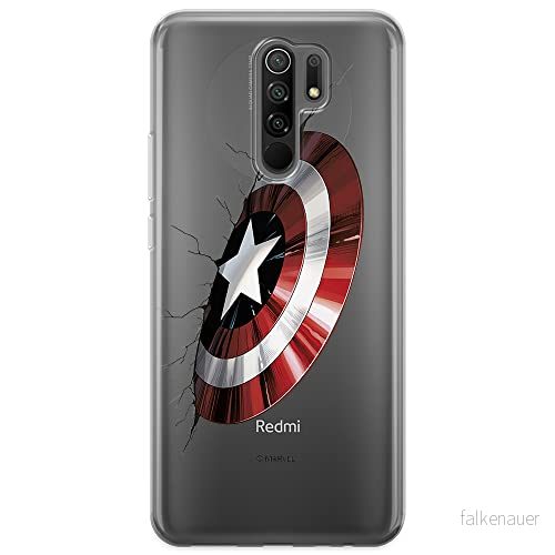 ERT GROUP mobiltelefonfodral för Xiaomi REDMI 9 originalt och officiellt licensierat Marvel mönster Captain America 023 optimalt anpassad till formen på mobiltelefonen, gedeeltelijk transparant 5903040288412