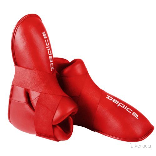 DEPICE Fotskydd kickboxning träningsutrustning, röd, L 4262412514353