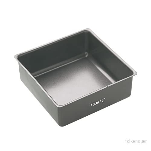 MasterClass KCMCHB62 15 cm djup kakburk med PFOA non stick och lös botten, 1 mm kolstål, liten fyrkantig panna, grå 5028250159311