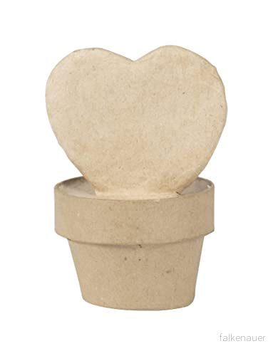 Décopatch HD079C Mini Plante cœur à décorer en Papier mâché Brun Décoration d'intérieur DIY et Loisirs Créatifs 8,5x7x12 cm 3609510010799