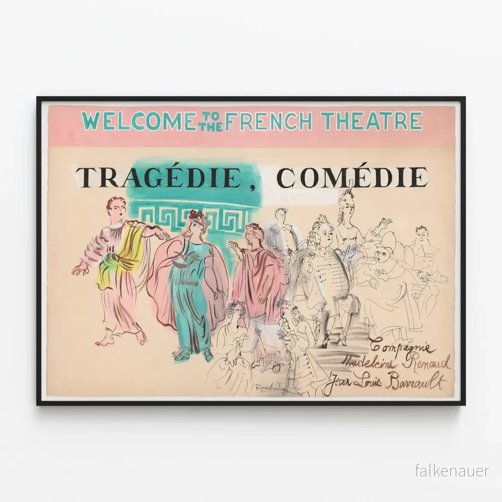 Dekorativ poster för Franska teatern, tragedi och komedi Dekorativ poster för Franska teatern, tragedi och komedi