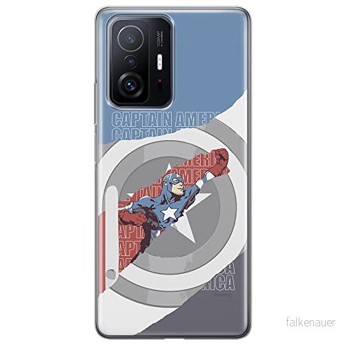 ERT GROUP mobiltelefonfodral för Xiaomi 11T 5G / PRO originalt och officiellt licensierat Marvel mönster Captain America 013, fodral tillverkad av TPU plast 5904805562655