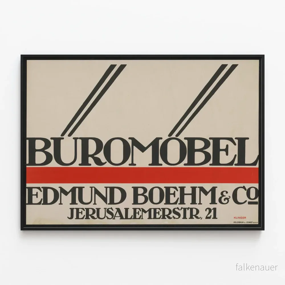 Vintage affisch för skrivbordsmöbler Edmund Boehm & Co
