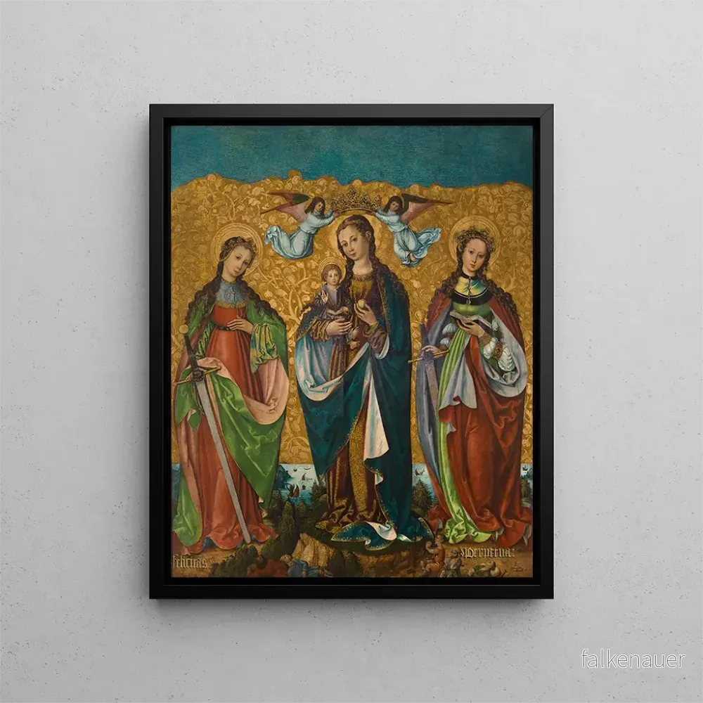 Målning Sacra Conversazione Marie med barnet, Sainte Félicité av Carthage och Sainte Perpétue – Anonym | Konsttryck Målning Sacra Conversazione Marie med barnet, Sainte Félicité av Carthage och Sainte Perpétue – Anonym | Konsttryck