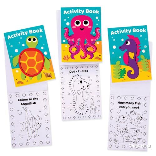 Baker Ross FE529 Sealife Mini Actvity Books paket med 12, innehåller pussel, klistermärken, prick till och färgsidor för barn 5051174120303 Baker Ross FE529 Sealife Mini Actvity Books paket med 12, innehåller pussel, klistermärken, prick till och färgsidor för barn 5051174120303