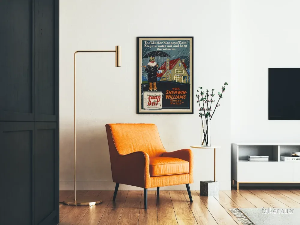 Vintageposter för Sherwin-Williams husfärg - Skydd mot regn - Bild 2