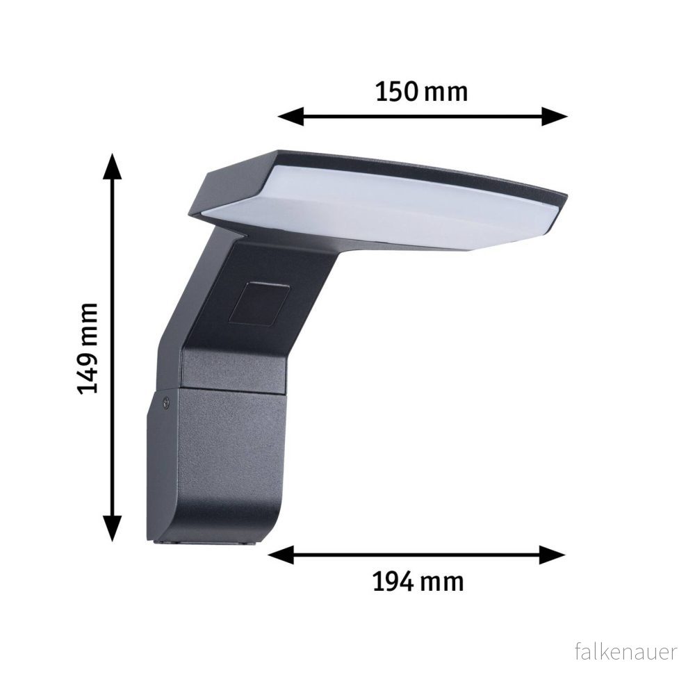 Paulmann Zenera LED utomhusvägglampa antracit 922 4000870948279