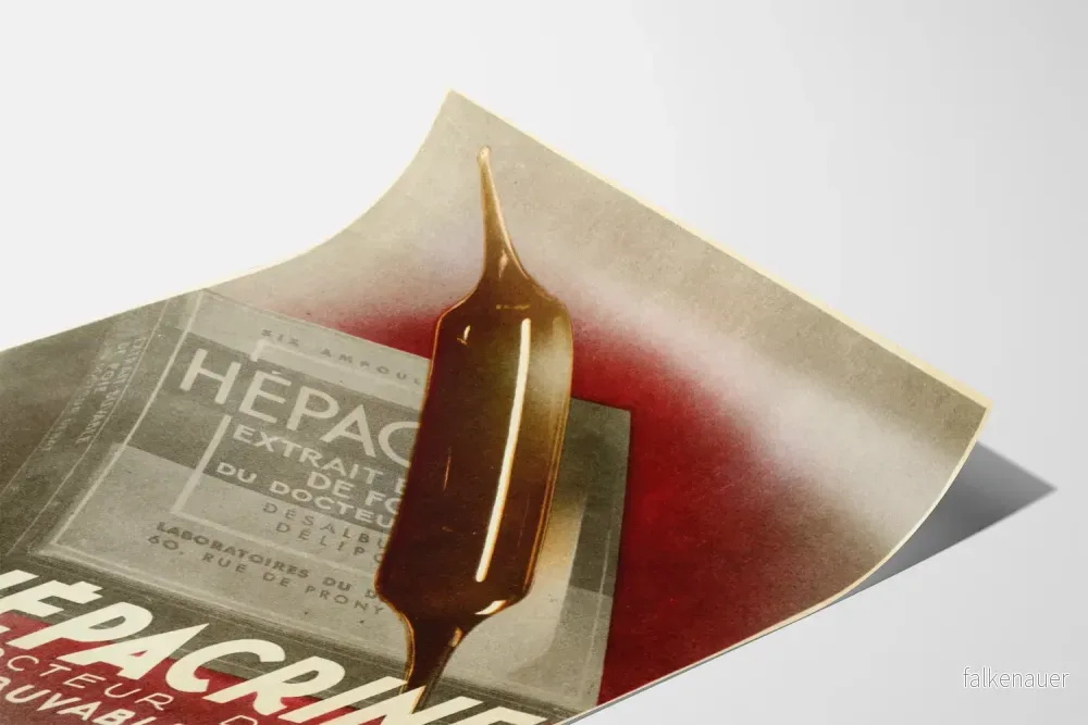 Vintage Hepacrine-affisch - Medicinsk affisch med leverextrakt - Bild 3