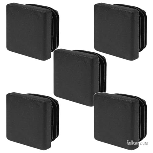 5x fyrkantigt rör inbäddat 15 x till 60 mm svart plast mjuk stol (28 28 mm) 3701260825811