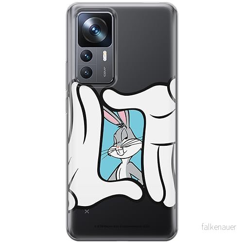 ERT GROUP mobiltelefonfodral för Xiaomi 12T/ 12T pro/ K50 Ultra originalt och officiellt licensierat Looney Tunes mönster Bugs 025 anpassad till formen på mobiltelefonen, gedeeltelijk transparant 5905795091583