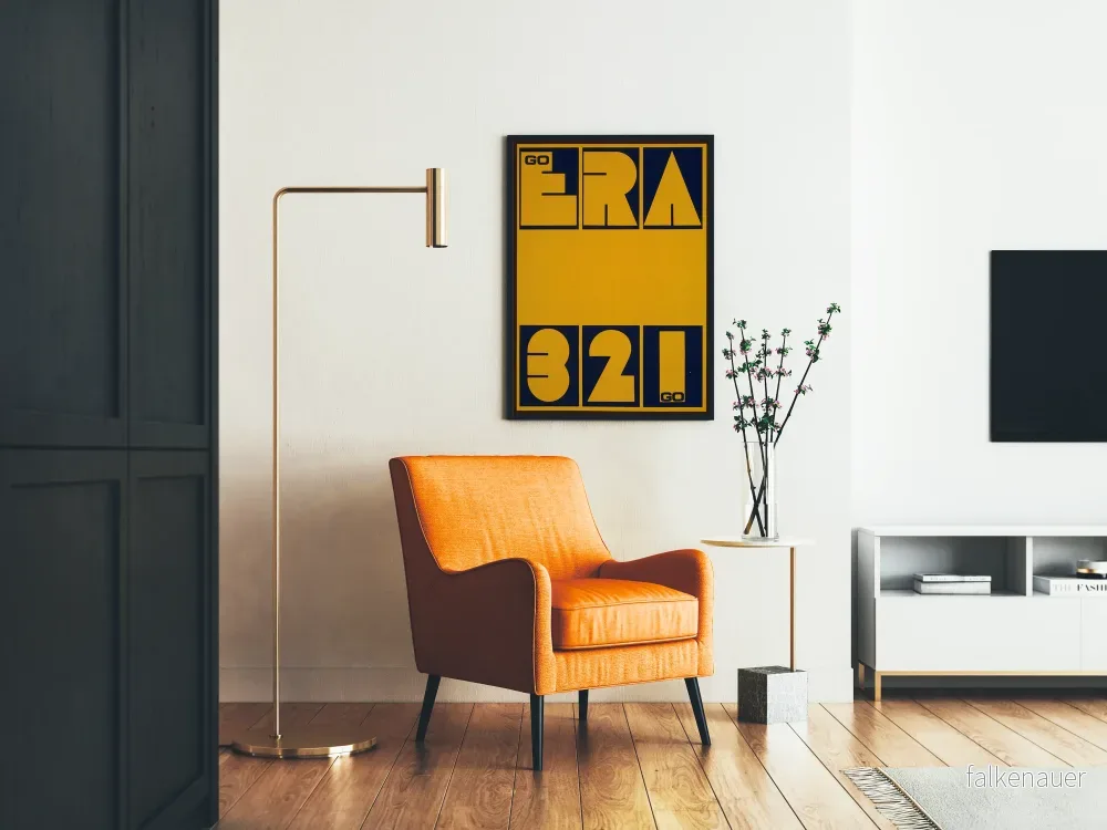 Grafisk poster Go Era 3 2 1 i blått och gult - Bild 2