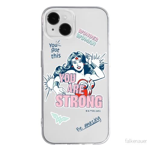 ERT GROUP mobiltelefonfodral för Apple Iphone 14 originalt och officiellt licensierat DC mönster Wonder Woman 025 optimalt anpassad till formen på mobiltelefonen, gedeeltelijk transparant 5905131883148