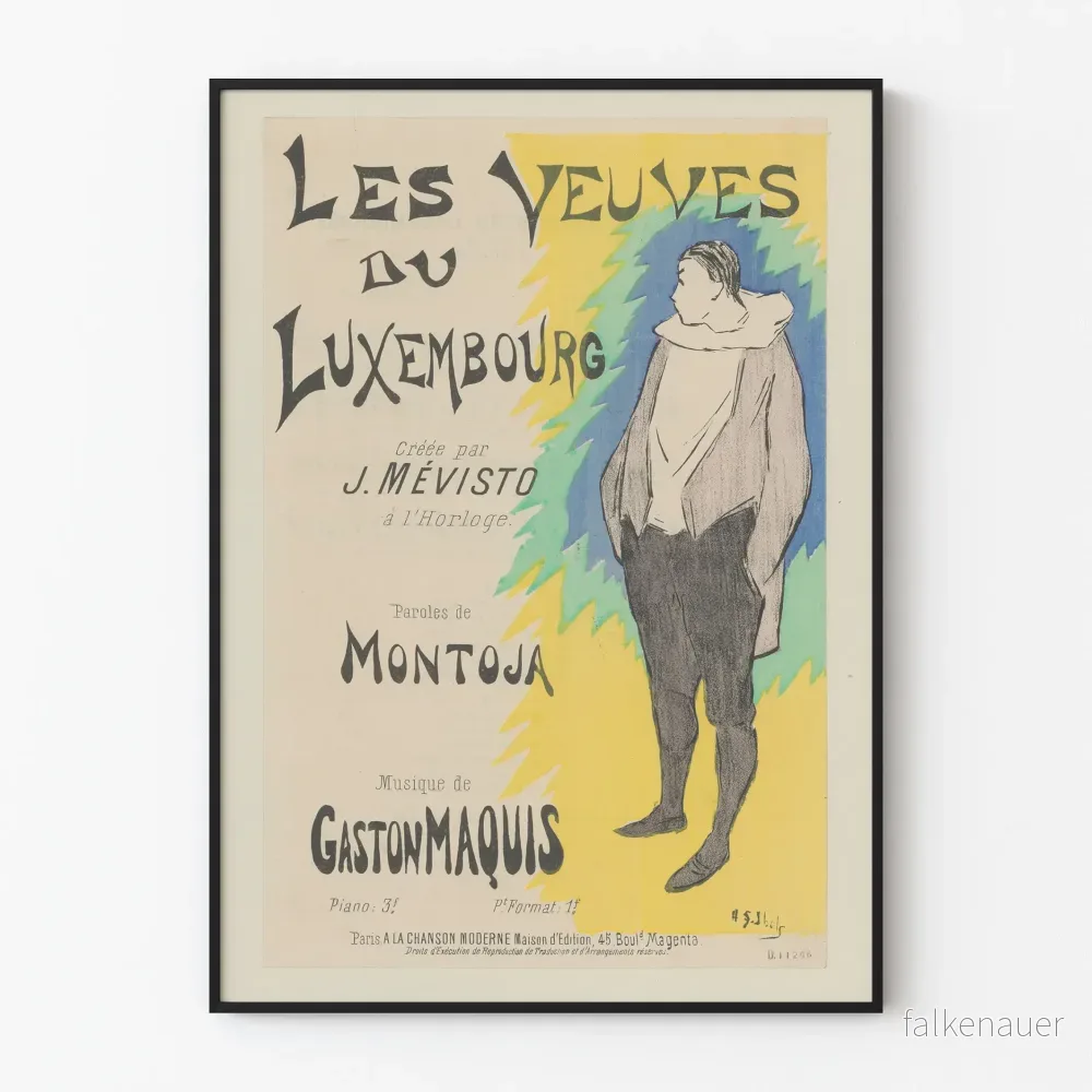 Vintageposter Les Veuves du Luxembourg - Konstnärlig väggdekoration