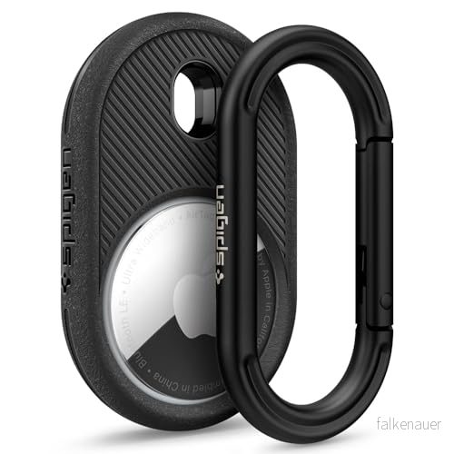 Caseology by Spigen Vault Fodral med Nyckelring Kompatibel AirTag (2021) Karbinhake Matt Svart 819617026828