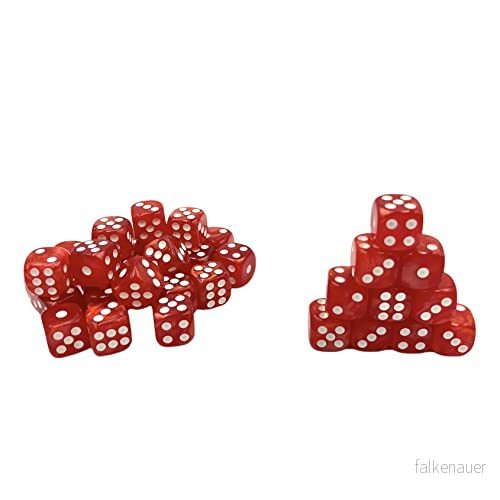 Dice4friends DIC37402 tärningsset D6 pärla: röd/vit (36) tärning 92742374020