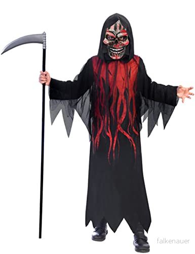 Amscan 9907097 barndräkt Dark Shadow reaper, rock med mask, sensenman, gigantisk karneval, temafester, halloween 194099008716
