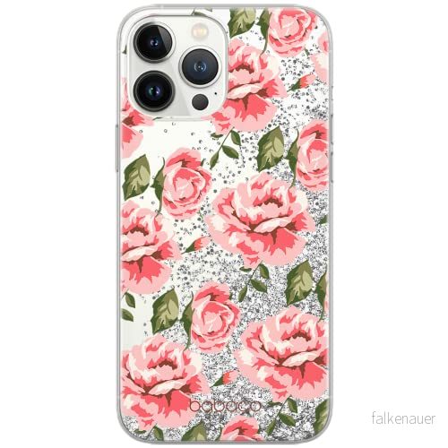 ERT GROUP mobiltelefonfodral för Apple Iphone 12 Mini originalt och officiellt licensierat Babaco mönster Flowers 013 Vit optimalt anpassad till formen på mobiltelefonen, med glitter overflow effekt 5903932607581