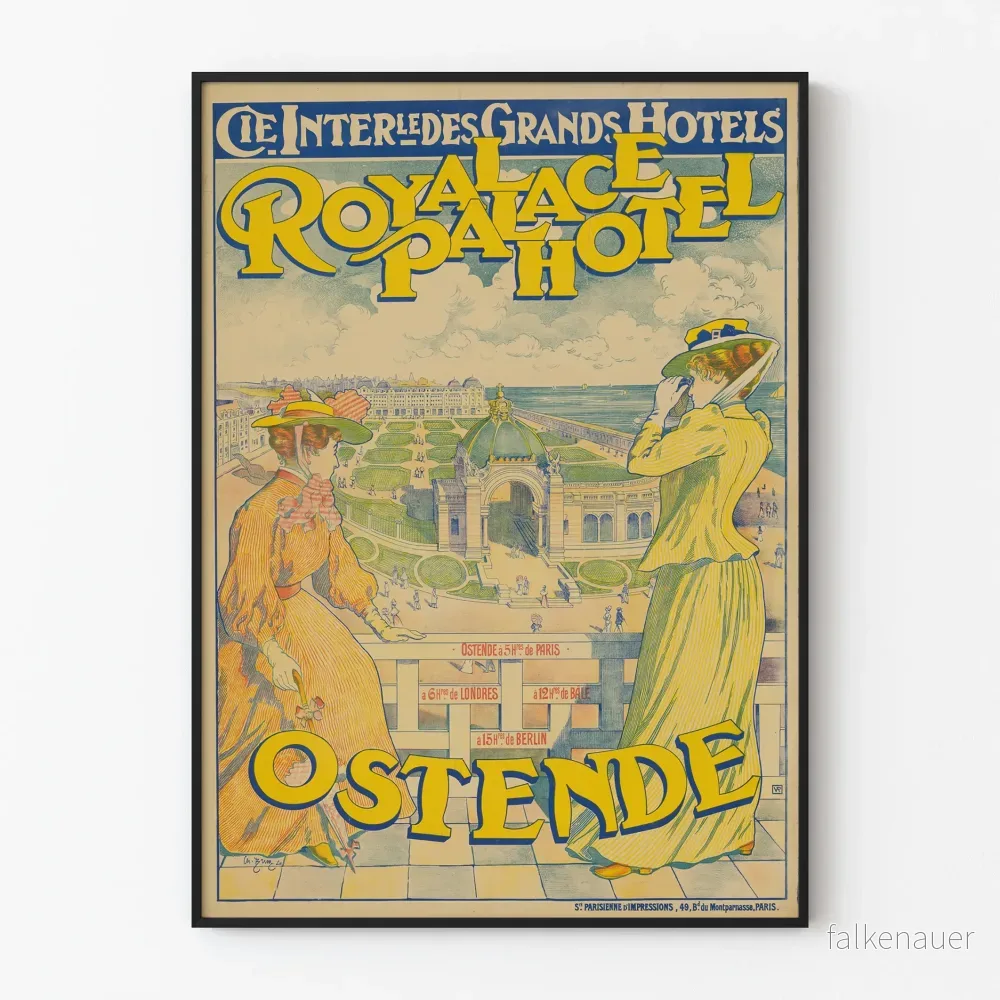 Vintageposter av Royal Palace Hotel Ostende