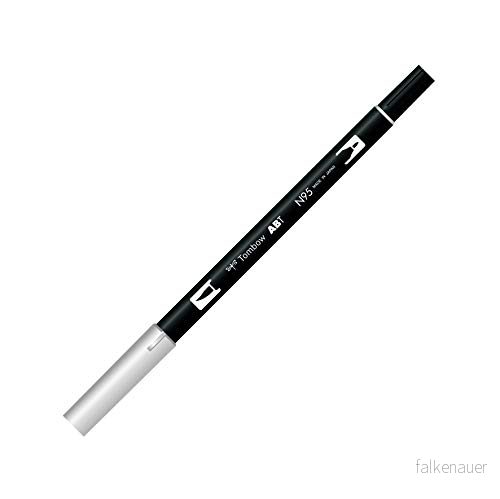 Tombow ABT N95 fiberpenna dubbla borstar penna med två spetsar, cool grå 1 4901991902549 Tombow ABT N95 fiberpenna dubbla borstar penna med två spetsar, cool grå 1 4901991902549