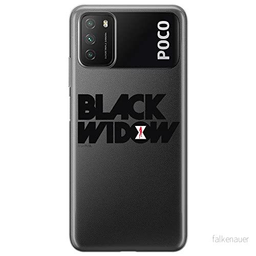 ERT GROUP mobiltelefonfodral för Xiaomi REDMI 9T originalt och officiellt licensierat Marvel mönster Black Widow 010 optimalt anpassad till formen på mobiltelefonen, gedeeltelijk transparant 5904805596476